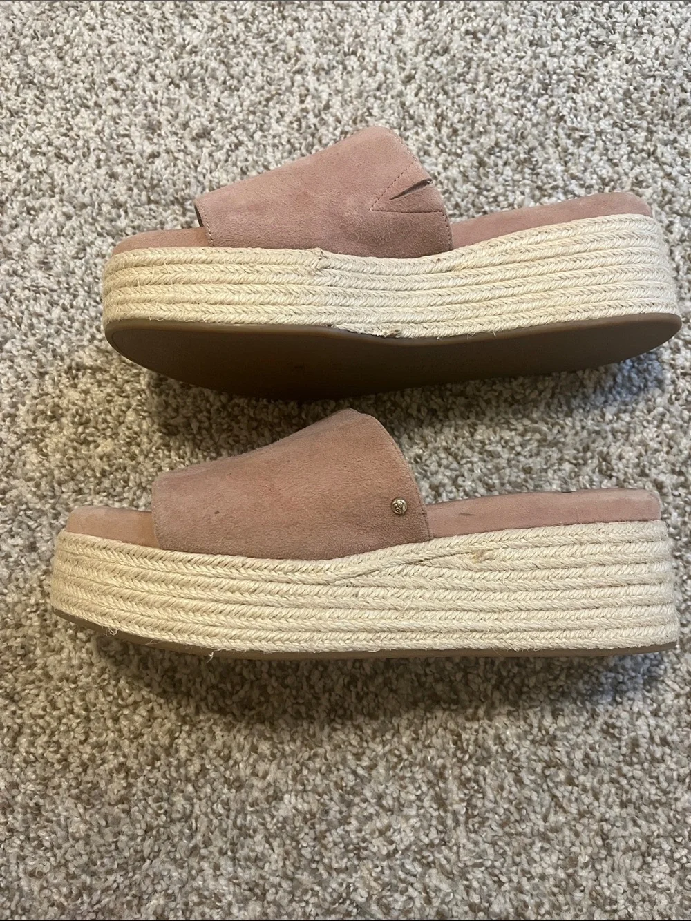 Sam Edelman Weslee Dusty Rose Platform Slide Sandals